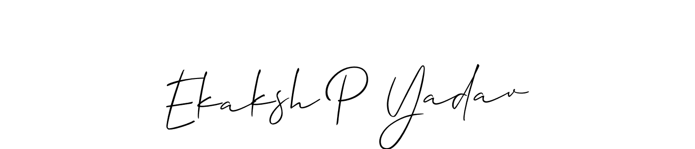 Use a signature maker to create a handwritten signature online. With this signature software, you can design (Allison_Script) your own signature for name Ekaksh P Yadav. Ekaksh P Yadav signature style 2 images and pictures png