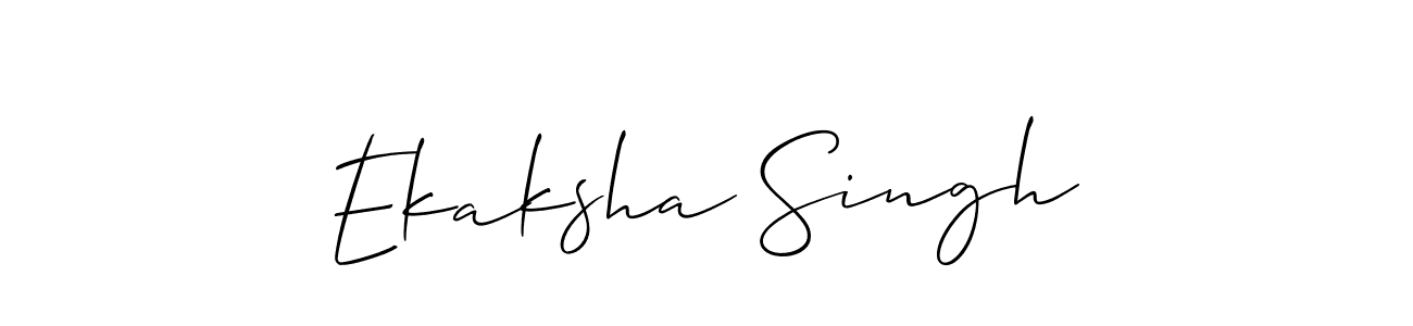 Create a beautiful signature design for name Ekaksha Singh. With this signature (Allison_Script) fonts, you can make a handwritten signature for free. Ekaksha Singh signature style 2 images and pictures png