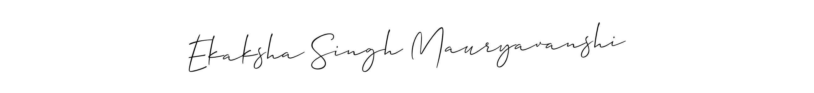 Use a signature maker to create a handwritten signature online. With this signature software, you can design (Allison_Script) your own signature for name Ekaksha Singh Mauryavanshi. Ekaksha Singh Mauryavanshi signature style 2 images and pictures png