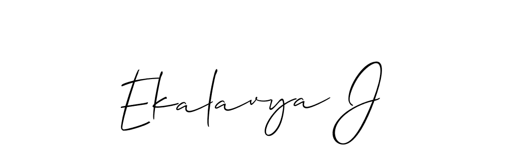 Use a signature maker to create a handwritten signature online. With this signature software, you can design (Allison_Script) your own signature for name Ekalavya J. Ekalavya J signature style 2 images and pictures png