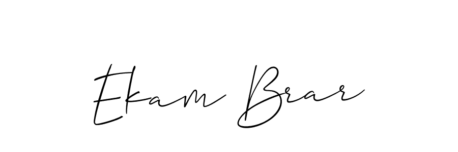 It looks lik you need a new signature style for name Ekam Brar. Design unique handwritten (Allison_Script) signature with our free signature maker in just a few clicks. Ekam Brar signature style 2 images and pictures png