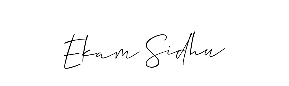 You should practise on your own different ways (Allison_Script) to write your name (Ekam Sidhu) in signature. don't let someone else do it for you. Ekam Sidhu signature style 2 images and pictures png