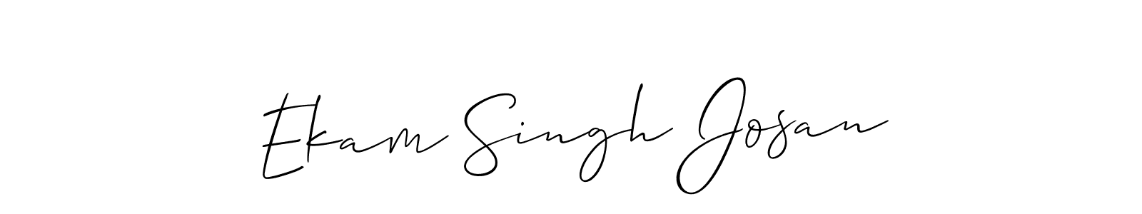Similarly Allison_Script is the best handwritten signature design. Signature creator online .You can use it as an online autograph creator for name Ekam Singh Josan. Ekam Singh Josan signature style 2 images and pictures png