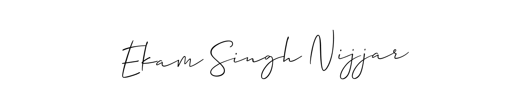 Make a beautiful signature design for name Ekam Singh Nijjar. With this signature (Allison_Script) style, you can create a handwritten signature for free. Ekam Singh Nijjar signature style 2 images and pictures png