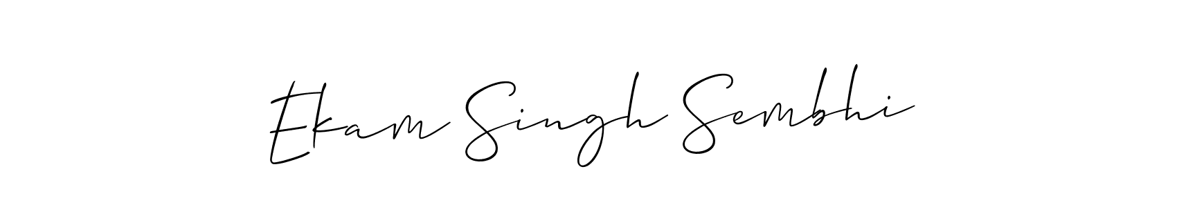 It looks lik you need a new signature style for name Ekam Singh Sembhi. Design unique handwritten (Allison_Script) signature with our free signature maker in just a few clicks. Ekam Singh Sembhi signature style 2 images and pictures png
