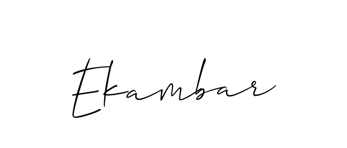 Allison_Script is a professional signature style that is perfect for those who want to add a touch of class to their signature. It is also a great choice for those who want to make their signature more unique. Get Ekambar name to fancy signature for free. Ekambar signature style 2 images and pictures png