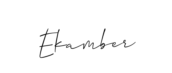 Make a beautiful signature design for name Ekamber. With this signature (Allison_Script) style, you can create a handwritten signature for free. Ekamber signature style 2 images and pictures png