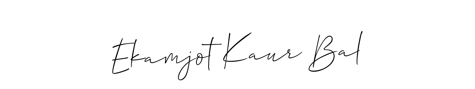 The best way (Allison_Script) to make a short signature is to pick only two or three words in your name. The name Ekamjot Kaur Bal include a total of six letters. For converting this name. Ekamjot Kaur Bal signature style 2 images and pictures png