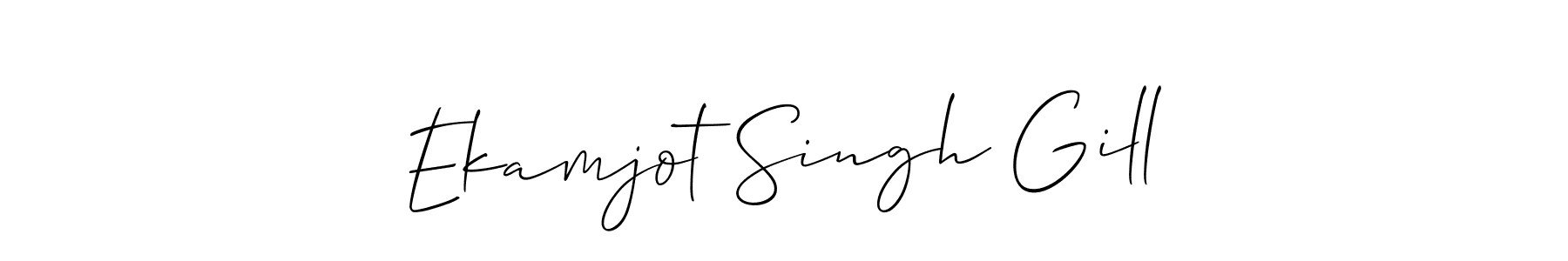 Allison_Script is a professional signature style that is perfect for those who want to add a touch of class to their signature. It is also a great choice for those who want to make their signature more unique. Get Ekamjot Singh Gill name to fancy signature for free. Ekamjot Singh Gill signature style 2 images and pictures png