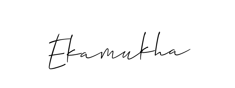 if you are searching for the best signature style for your name Ekamukha. so please give up your signature search. here we have designed multiple signature styles  using Allison_Script. Ekamukha signature style 2 images and pictures png