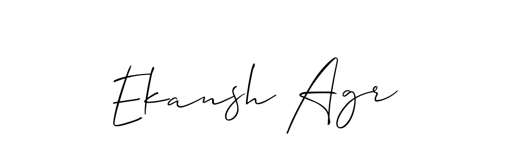 How to make Ekansh Agr name signature. Use Allison_Script style for creating short signs online. This is the latest handwritten sign. Ekansh Agr signature style 2 images and pictures png