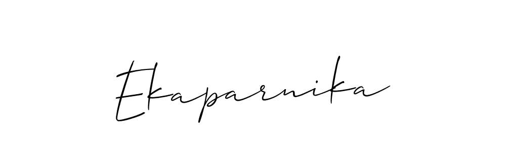 The best way (Allison_Script) to make a short signature is to pick only two or three words in your name. The name Ekaparnika include a total of six letters. For converting this name. Ekaparnika signature style 2 images and pictures png