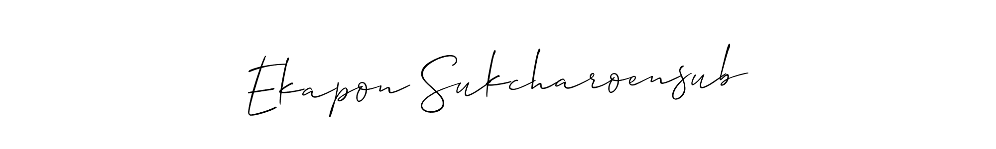 Make a beautiful signature design for name Ekapon Sukcharoensub. With this signature (Allison_Script) style, you can create a handwritten signature for free. Ekapon Sukcharoensub signature style 2 images and pictures png