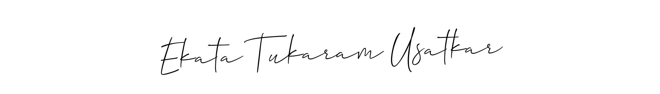 It looks lik you need a new signature style for name Ekata Tukaram Usatkar. Design unique handwritten (Allison_Script) signature with our free signature maker in just a few clicks. Ekata Tukaram Usatkar signature style 2 images and pictures png