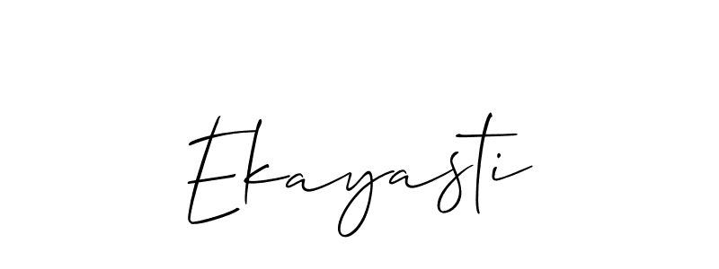 Make a beautiful signature design for name Ekayasti. With this signature (Allison_Script) style, you can create a handwritten signature for free. Ekayasti signature style 2 images and pictures png