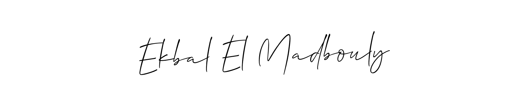How to make Ekbal El Madbouly name signature. Use Allison_Script style for creating short signs online. This is the latest handwritten sign. Ekbal El Madbouly signature style 2 images and pictures png