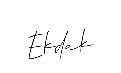 Create a beautiful signature design for name Ekdak. With this signature (Allison_Script) fonts, you can make a handwritten signature for free. Ekdak signature style 2 images and pictures png