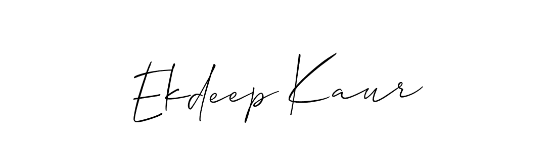 Use a signature maker to create a handwritten signature online. With this signature software, you can design (Allison_Script) your own signature for name Ekdeep Kaur. Ekdeep Kaur signature style 2 images and pictures png
