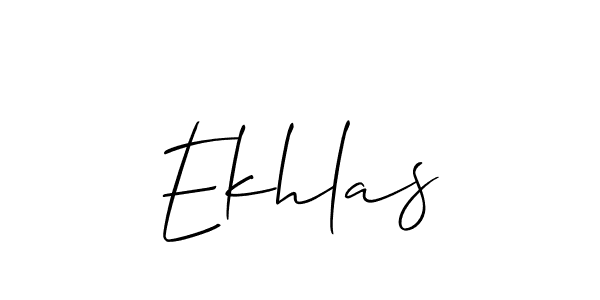 The best way (Allison_Script) to make a short signature is to pick only two or three words in your name. The name Ekhlas include a total of six letters. For converting this name. Ekhlas signature style 2 images and pictures png