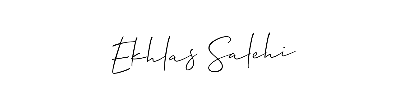 Design your own signature with our free online signature maker. With this signature software, you can create a handwritten (Allison_Script) signature for name Ekhlas Salehi. Ekhlas Salehi signature style 2 images and pictures png