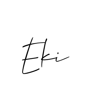 It looks lik you need a new signature style for name Eki. Design unique handwritten (Allison_Script) signature with our free signature maker in just a few clicks. Eki signature style 2 images and pictures png