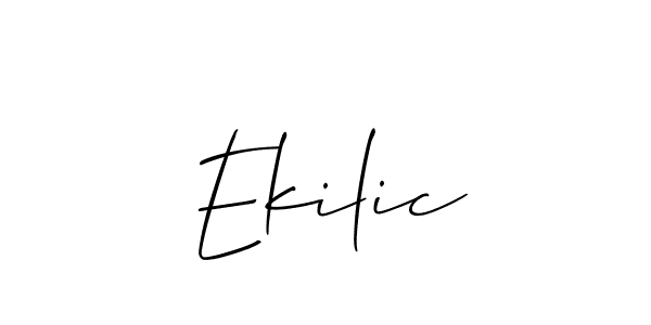 It looks lik you need a new signature style for name Ekilic. Design unique handwritten (Allison_Script) signature with our free signature maker in just a few clicks. Ekilic signature style 2 images and pictures png