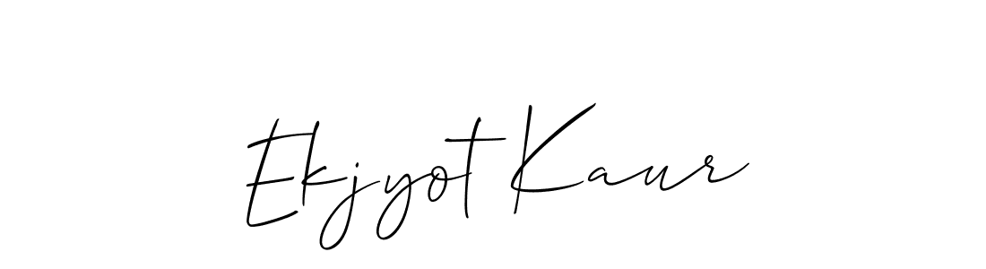 You should practise on your own different ways (Allison_Script) to write your name (Ekjyot Kaur) in signature. don't let someone else do it for you. Ekjyot Kaur signature style 2 images and pictures png