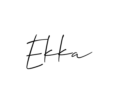 The best way (Allison_Script) to make a short signature is to pick only two or three words in your name. The name Ekka include a total of six letters. For converting this name. Ekka signature style 2 images and pictures png