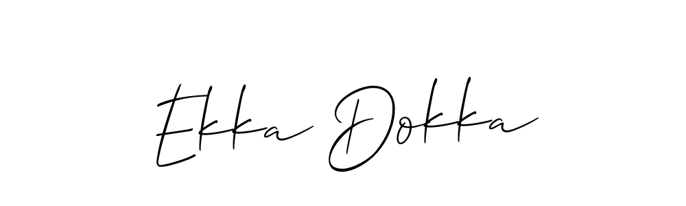 Make a beautiful signature design for name Ekka Dokka. With this signature (Allison_Script) style, you can create a handwritten signature for free. Ekka Dokka signature style 2 images and pictures png