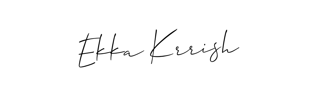 Also You can easily find your signature by using the search form. We will create Ekka Krrish name handwritten signature images for you free of cost using Allison_Script sign style. Ekka Krrish signature style 2 images and pictures png