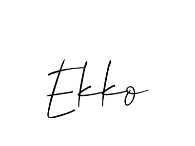 Allison_Script is a professional signature style that is perfect for those who want to add a touch of class to their signature. It is also a great choice for those who want to make their signature more unique. Get Ekko name to fancy signature for free. Ekko signature style 2 images and pictures png