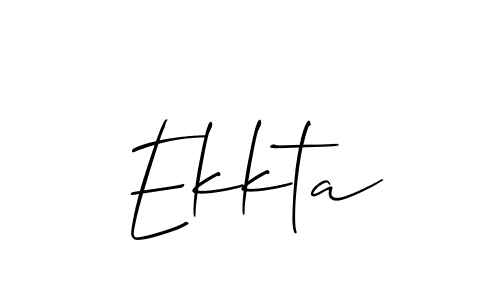 if you are searching for the best signature style for your name Ekkta. so please give up your signature search. here we have designed multiple signature styles  using Allison_Script. Ekkta signature style 2 images and pictures png