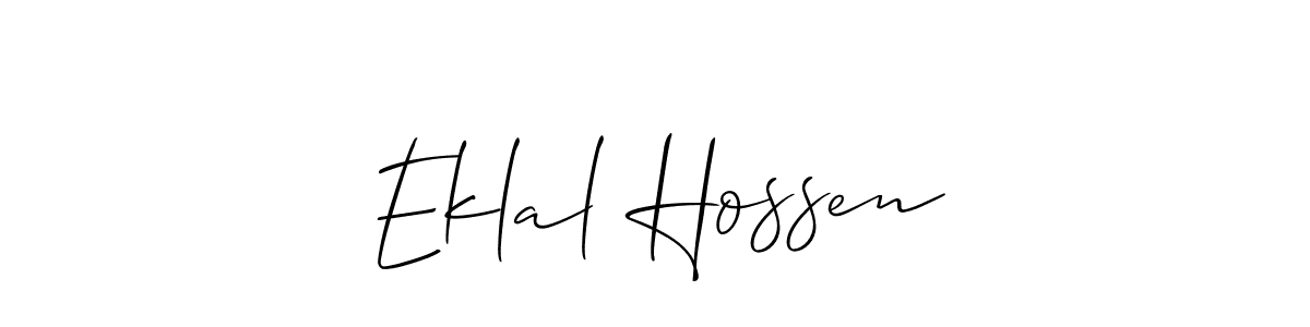 This is the best signature style for the Eklal Hossen name. Also you like these signature font (Allison_Script). Mix name signature. Eklal Hossen signature style 2 images and pictures png