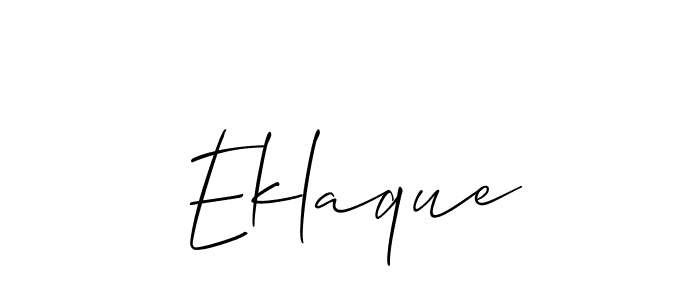 You should practise on your own different ways (Allison_Script) to write your name (Eklaque) in signature. don't let someone else do it for you. Eklaque signature style 2 images and pictures png