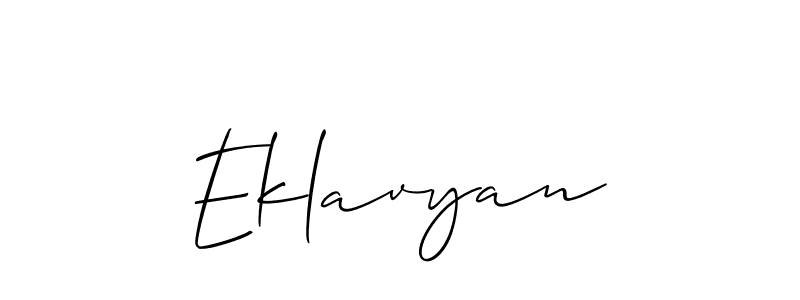 It looks lik you need a new signature style for name Eklavyan. Design unique handwritten (Allison_Script) signature with our free signature maker in just a few clicks. Eklavyan signature style 2 images and pictures png