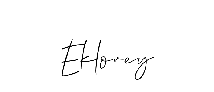 How to make Eklovey signature? Allison_Script is a professional autograph style. Create handwritten signature for Eklovey name. Eklovey signature style 2 images and pictures png