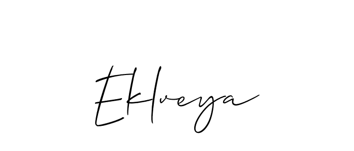 Design your own signature with our free online signature maker. With this signature software, you can create a handwritten (Allison_Script) signature for name Eklveya. Eklveya signature style 2 images and pictures png