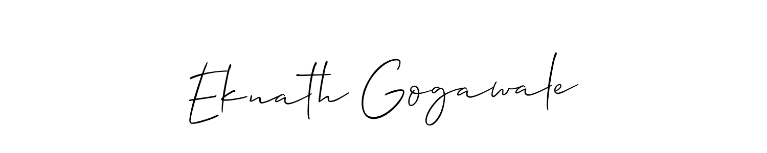 Create a beautiful signature design for name Eknath Gogawale. With this signature (Allison_Script) fonts, you can make a handwritten signature for free. Eknath Gogawale signature style 2 images and pictures png