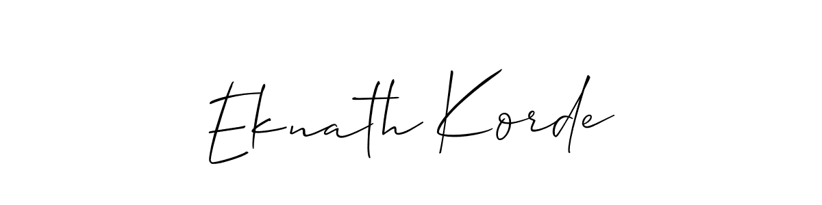 You should practise on your own different ways (Allison_Script) to write your name (Eknath Korde) in signature. don't let someone else do it for you. Eknath Korde signature style 2 images and pictures png