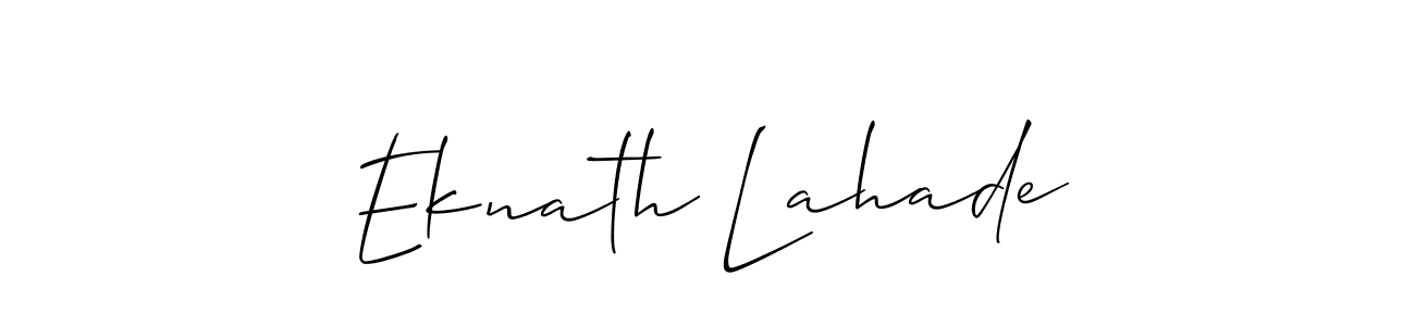 Create a beautiful signature design for name Eknath Lahade. With this signature (Allison_Script) fonts, you can make a handwritten signature for free. Eknath Lahade signature style 2 images and pictures png