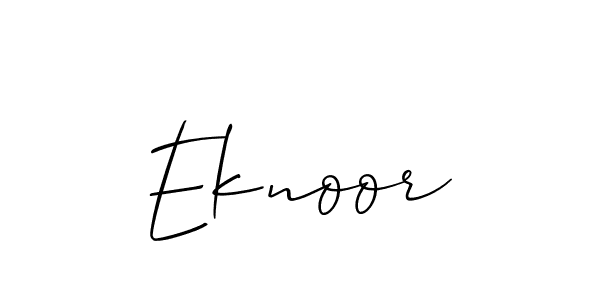 Use a signature maker to create a handwritten signature online. With this signature software, you can design (Allison_Script) your own signature for name Eknoor. Eknoor signature style 2 images and pictures png