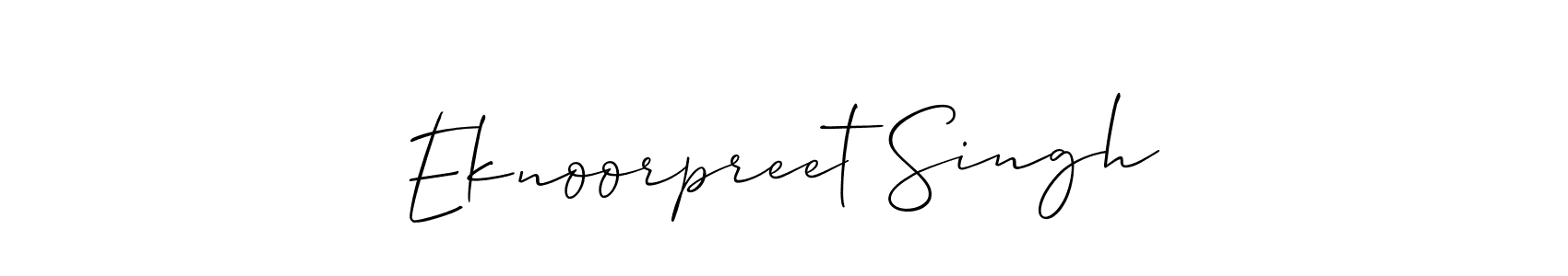 Allison_Script is a professional signature style that is perfect for those who want to add a touch of class to their signature. It is also a great choice for those who want to make their signature more unique. Get Eknoorpreet Singh name to fancy signature for free. Eknoorpreet Singh signature style 2 images and pictures png