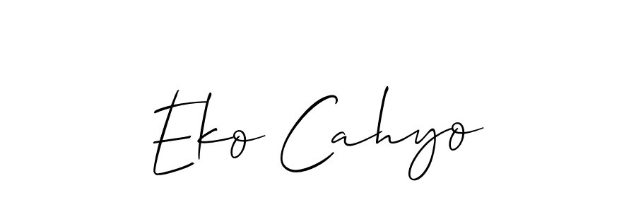 How to make Eko Cahyo name signature. Use Allison_Script style for creating short signs online. This is the latest handwritten sign. Eko Cahyo signature style 2 images and pictures png