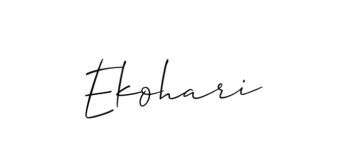 Allison_Script is a professional signature style that is perfect for those who want to add a touch of class to their signature. It is also a great choice for those who want to make their signature more unique. Get Ekohari name to fancy signature for free. Ekohari signature style 2 images and pictures png
