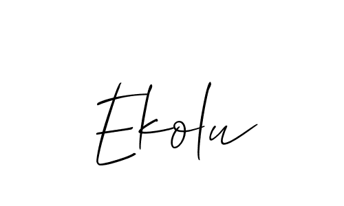 Make a short Ekolu signature style. Manage your documents anywhere anytime using Allison_Script. Create and add eSignatures, submit forms, share and send files easily. Ekolu signature style 2 images and pictures png