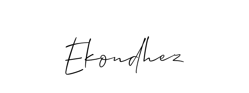 Allison_Script is a professional signature style that is perfect for those who want to add a touch of class to their signature. It is also a great choice for those who want to make their signature more unique. Get Ekondhez name to fancy signature for free. Ekondhez signature style 2 images and pictures png