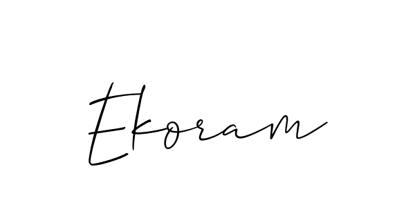 Use a signature maker to create a handwritten signature online. With this signature software, you can design (Allison_Script) your own signature for name Ekoram. Ekoram signature style 2 images and pictures png