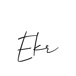 if you are searching for the best signature style for your name Ekr. so please give up your signature search. here we have designed multiple signature styles  using Allison_Script. Ekr signature style 2 images and pictures png