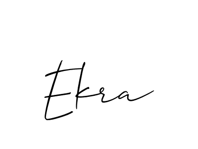 Make a beautiful signature design for name Ekra. With this signature (Allison_Script) style, you can create a handwritten signature for free. Ekra signature style 2 images and pictures png