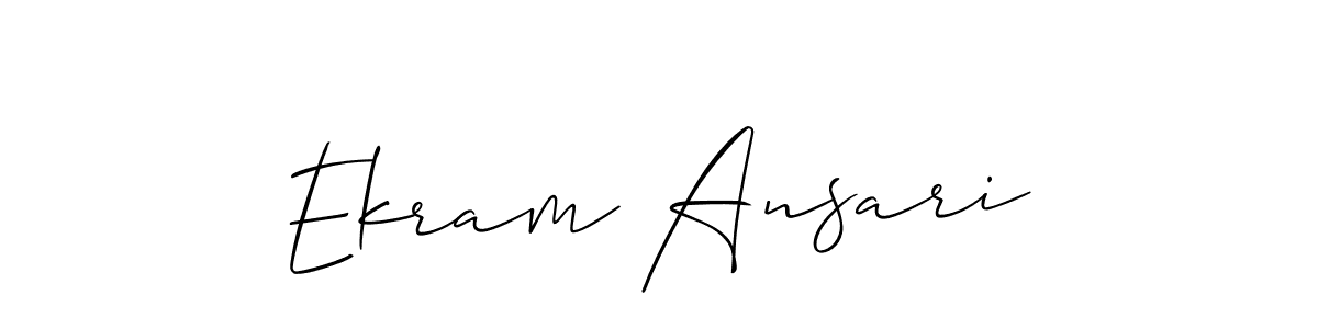 if you are searching for the best signature style for your name Ekram Ansari. so please give up your signature search. here we have designed multiple signature styles  using Allison_Script. Ekram Ansari signature style 2 images and pictures png